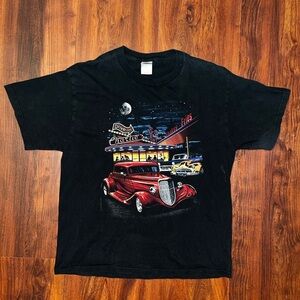 Fruit of the Loom Black Retro Car Graphic Tee